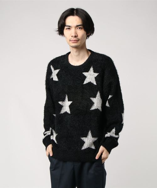 VENCEEXCHANGE（ヴァンスエクスチェンジ）の「フェザースタージャガードニットプルオーバー（ニット/セーター・メンズ・ホワイト/ブラック・M/L）」の5枚目の写真