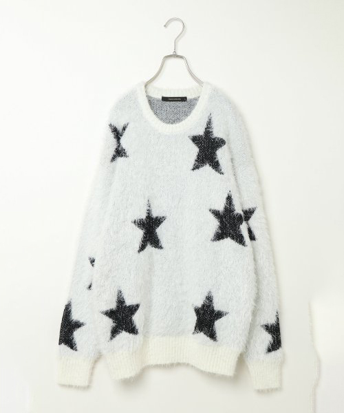 VENCEEXCHANGE（ヴァンスエクスチェンジ）の「フェザースタージャガードニットプルオーバー（ニット/セーター・メンズ・ホワイト/ブラック・M/L）」の7枚目の写真