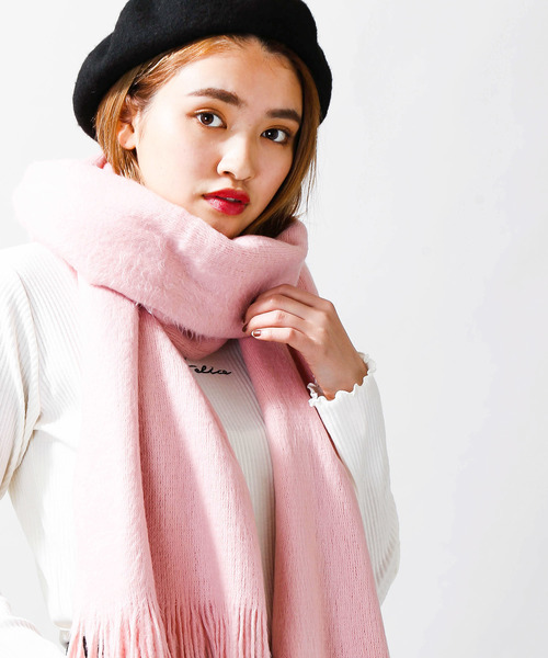 WEGO(ウィゴー)の「WEGO/起毛ラッセルストール(ストール/ショール・レディース・ホワイト/ブラック/グレー/ピンク/オレンジ/グリーン・FREE)」の1枚目の写真