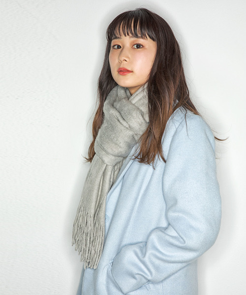 WEGO(ウィゴー)の「WEGO/起毛ラッセルストール(ストール/ショール・レディース・ホワイト/ブラック/グレー/ピンク/オレンジ/グリーン・FREE)」の7枚目の写真