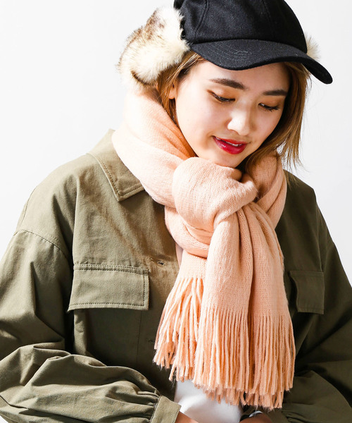 WEGO(ウィゴー)の「WEGO/起毛ラッセルストール(ストール/ショール・レディース・ホワイト/ブラック/グレー/ピンク/オレンジ/グリーン・FREE)」の6枚目の写真