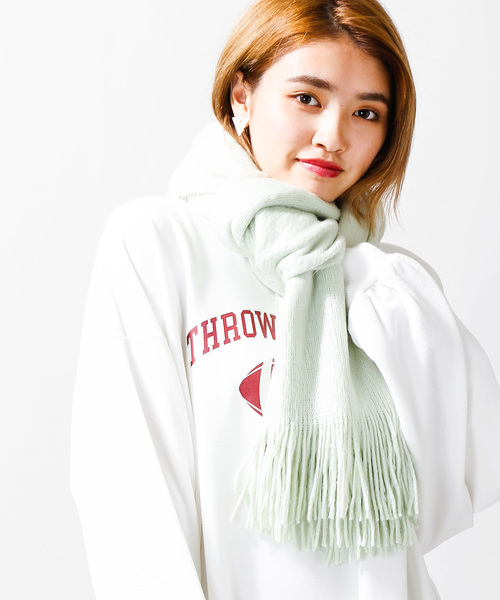 WEGO(ウィゴー)の「WEGO/起毛ラッセルストール(ストール/ショール・レディース・ホワイト/ブラック/グレー/ピンク/オレンジ/グリーン・FREE)」の5枚目の写真