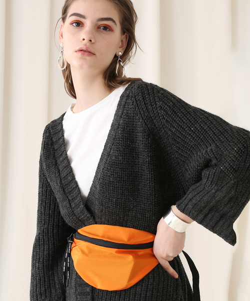 aquagirl（アクアガール）の「【aquagirl】ざっくり編みルーズカーディガン（カーディガン/ボレロ・レディース・ベージュ/オフホワイト/ダークグレー・FREE）」の3枚目の写真