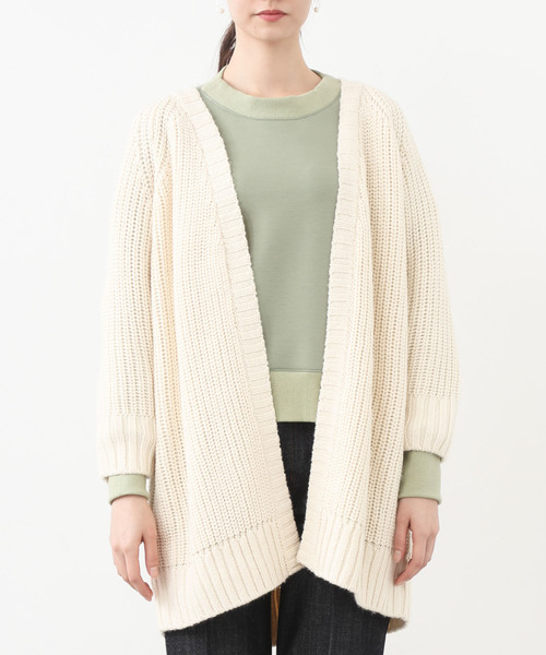 aquagirl（アクアガール）の「【aquagirl】ざっくり編みルーズカーディガン（カーディガン/ボレロ・レディース・ベージュ/オフホワイト/ダークグレー・FREE）」の11枚目の写真