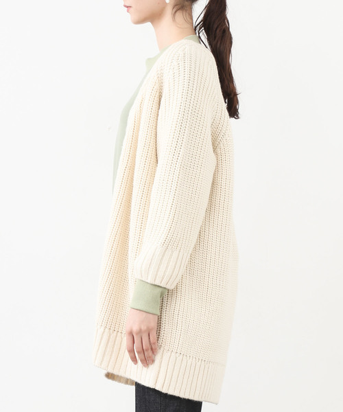 aquagirl（アクアガール）の「【aquagirl】ざっくり編みルーズカーディガン（カーディガン/ボレロ・レディース・ベージュ/オフホワイト/ダークグレー・FREE）」の20枚目の写真