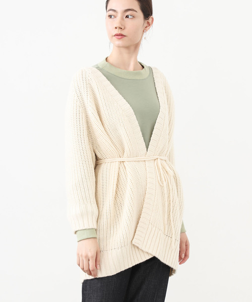 aquagirl（アクアガール）の「【aquagirl】ざっくり編みルーズカーディガン（カーディガン/ボレロ・レディース・ベージュ/オフホワイト/ダークグレー・FREE）」の18枚目の写真