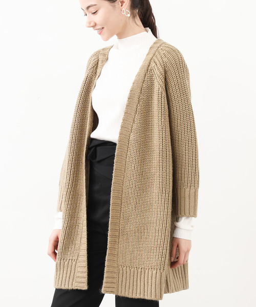 aquagirl（アクアガール）の「【aquagirl】ざっくり編みルーズカーディガン（カーディガン/ボレロ・レディース・ベージュ/オフホワイト/ダークグレー・FREE）」の13枚目の写真