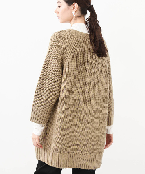 aquagirl（アクアガール）の「【aquagirl】ざっくり編みルーズカーディガン（カーディガン/ボレロ・レディース・ベージュ/オフホワイト/ダークグレー・FREE）」の12枚目の写真