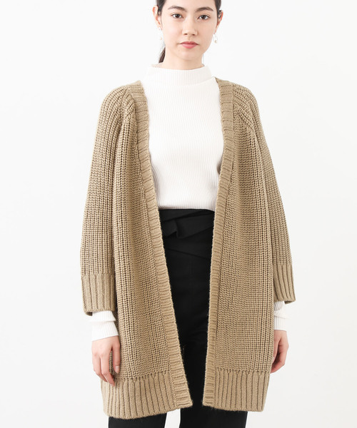 aquagirl（アクアガール）の「【aquagirl】ざっくり編みルーズカーディガン（カーディガン/ボレロ・レディース・ベージュ/オフホワイト/ダークグレー・FREE）」の14枚目の写真