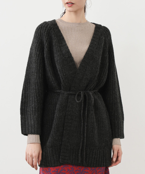 aquagirl（アクアガール）の「【aquagirl】ざっくり編みルーズカーディガン（カーディガン/ボレロ・レディース・ベージュ/オフホワイト/ダークグレー・FREE）」の15枚目の写真