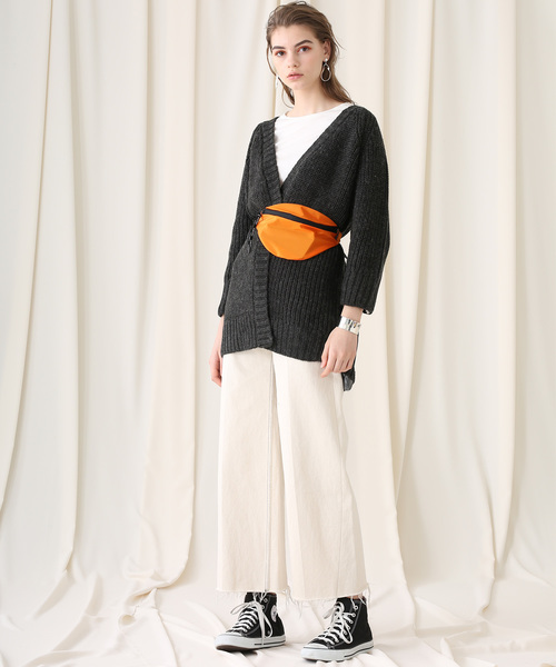 aquagirl（アクアガール）の「【aquagirl】ざっくり編みルーズカーディガン（カーディガン/ボレロ・レディース・ベージュ/オフホワイト/ダークグレー・FREE）」の9枚目の写真