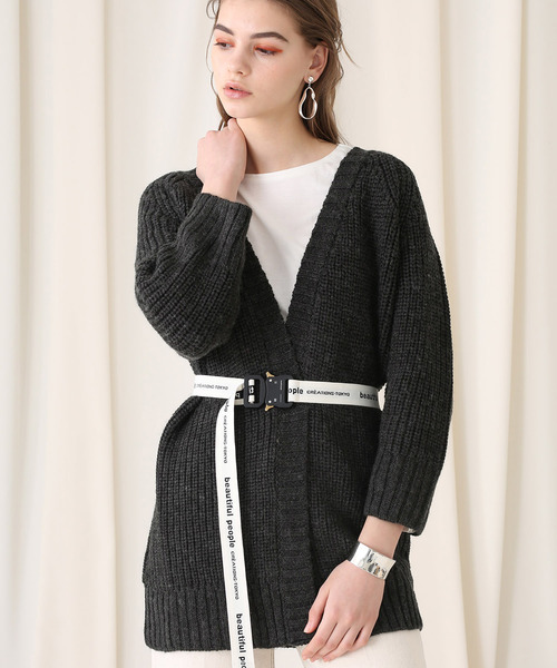 aquagirl（アクアガール）の「【aquagirl】ざっくり編みルーズカーディガン（カーディガン/ボレロ・レディース・ベージュ/オフホワイト/ダークグレー・FREE）」の7枚目の写真