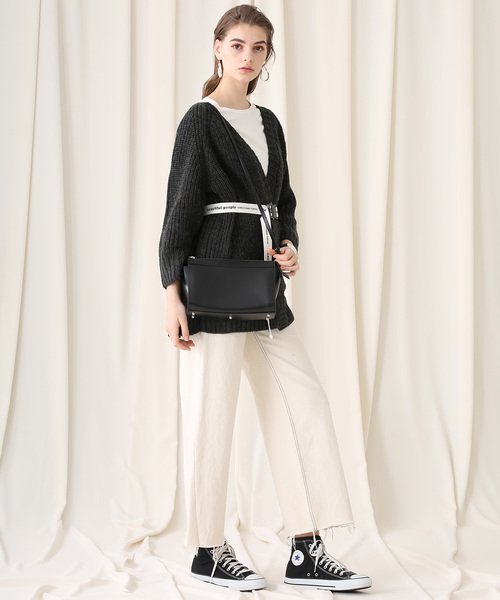 aquagirl（アクアガール）の「【aquagirl】ざっくり編みルーズカーディガン（カーディガン/ボレロ・レディース・ベージュ/オフホワイト/ダークグレー・FREE）」の6枚目の写真