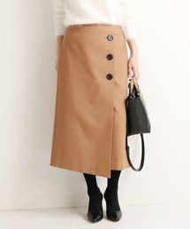 VERMEIL par iena | 先染めツイル3つボタン セミタイトスカート◆(スカート)