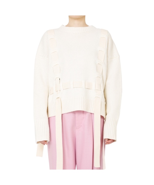 LE CIEL BLEU - ルシェルブルー Tape Detail Knit Tops ニット LE CIEL BLEU（ルシェルブルー）の「Tape Detail Knit Tops