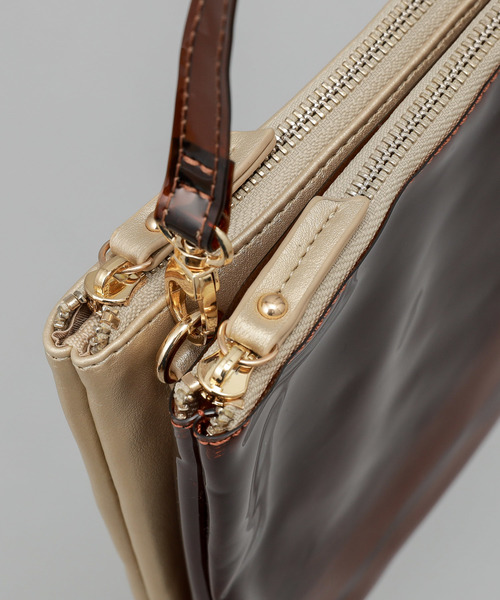 DISCOAT（ディスコート）の「Wフェイスクリアサコッシュ（ショルダーバッグ・レディース・ブラウン/パープル/クリア/ブラック・FREE）」の5枚目の写真