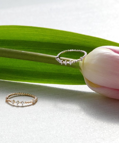 Phoebe(フィービィー)の「【SV925】スターリービジューピンキーリング(リング・レディース・シルバー/ゴールド・FREE)」の3枚目の写真