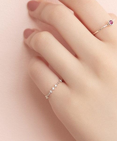 Phoebe(フィービィー)の「【SV925】スターリービジューピンキーリング(リング・レディース・シルバー/ゴールド・FREE)」の5枚目の写真