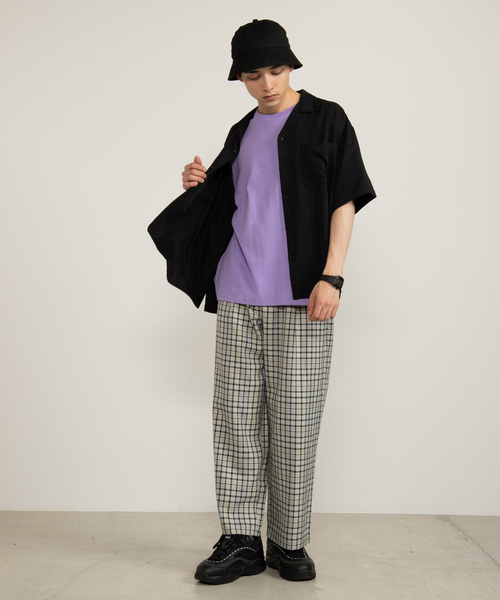 WEGO（ウィゴー）の「WEGO/フィブリルオープンカラーシャツ（シャツ/ブラウス・メンズ・ブラック/ベージュ/ネイビー/パープル/ブラウン・MEDIUM/LARGE）」の14枚目の写真