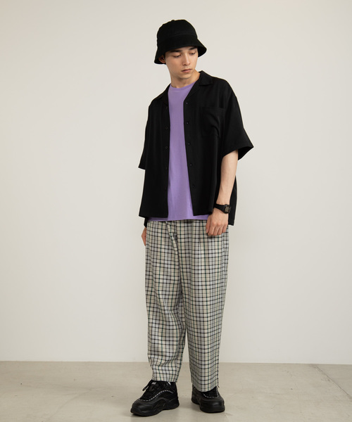 WEGO（ウィゴー）の「WEGO/フィブリルオープンカラーシャツ（シャツ/ブラウス・メンズ・ブラック/ベージュ/ネイビー/パープル/ブラウン・MEDIUM/LARGE）」の20枚目の写真