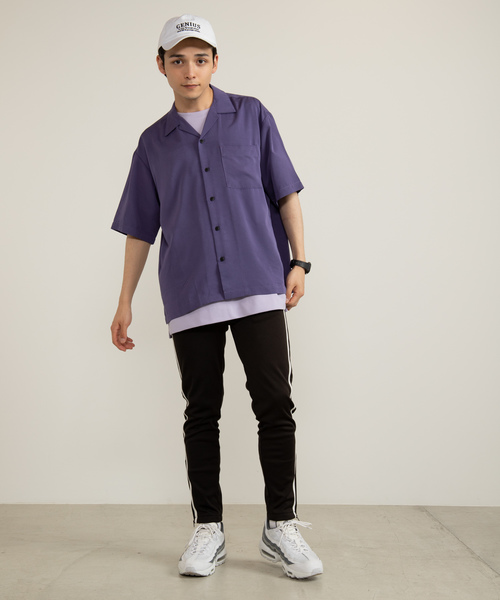 WEGO（ウィゴー）の「WEGO/フィブリルオープンカラーシャツ（シャツ/ブラウス・メンズ・ブラック/ベージュ/ネイビー/パープル/ブラウン・MEDIUM/LARGE）」の16枚目の写真