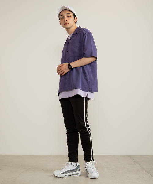 WEGO（ウィゴー）の「WEGO/フィブリルオープンカラーシャツ（シャツ/ブラウス・メンズ・ブラック/ベージュ/ネイビー/パープル/ブラウン・MEDIUM/LARGE）」の7枚目の写真