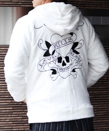 Ed Hardy ボアフリースZIPパーカー