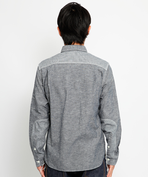 SILAS（サイラス）の「DUNGAREE SHIRT（シャツ/ブラウス・メンズ・ブルー/ネイビー・1/3/2）」の4枚目の写真
