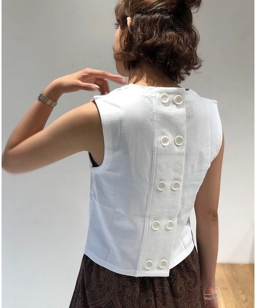 TODAYFUL（トゥデイフル）の「バックボタンタンクトップ（タンクトップ・レディース・オフホワイト/イエロー/ミント・FREE）」の2枚目の写真