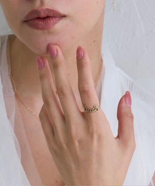 セール】【K10】メッセージラインリング/ハートモチーフ（リング