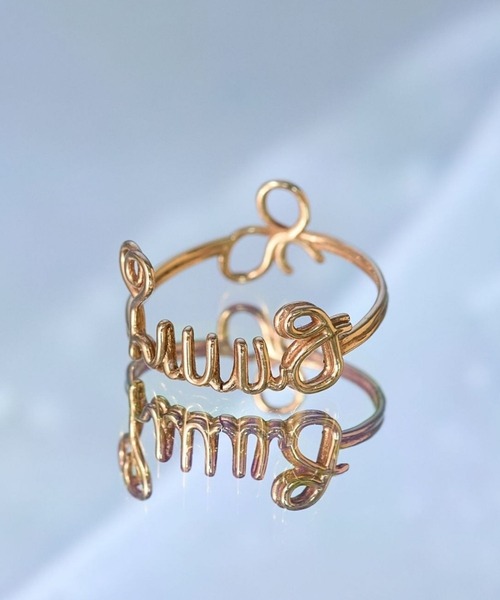 セール】【K10】メッセージラインリング/ハートモチーフ（リング