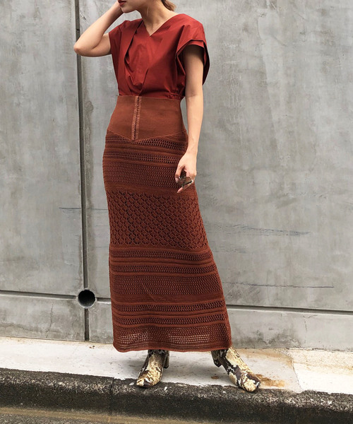 Ameri（アメリ）の「2WAY COMPACT BLOUSE（シャツ/ブラウス・レディース・ホワイト/チャコールグレー/レッド・FREE）」の8枚目の写真