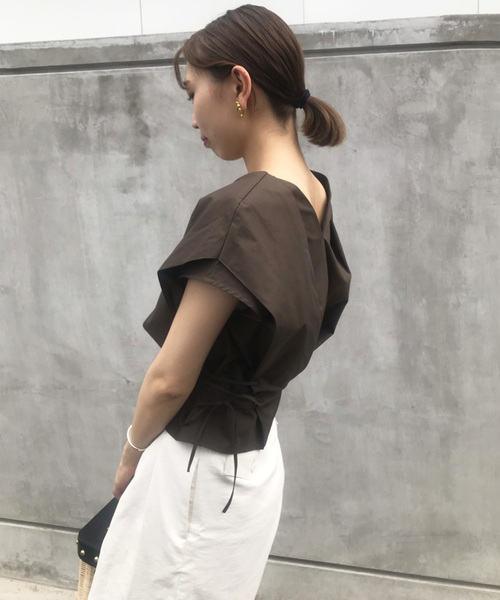 Ameri（アメリ）の「2WAY COMPACT BLOUSE（シャツ/ブラウス・レディース・ホワイト/チャコールグレー/レッド・FREE）」の9枚目の写真