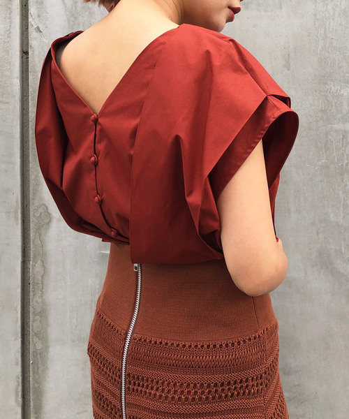 Ameri（アメリ）の「2WAY COMPACT BLOUSE（シャツ/ブラウス・レディース・ホワイト/チャコールグレー/レッド・FREE）」の12枚目の写真