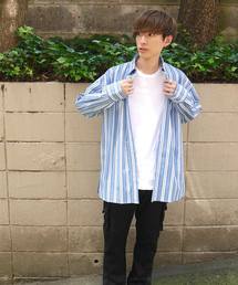 SUPERTHANKS | バックオープンビッグシルエットロングシャツコート（ユニセックス）(シャツ/ブラウス)