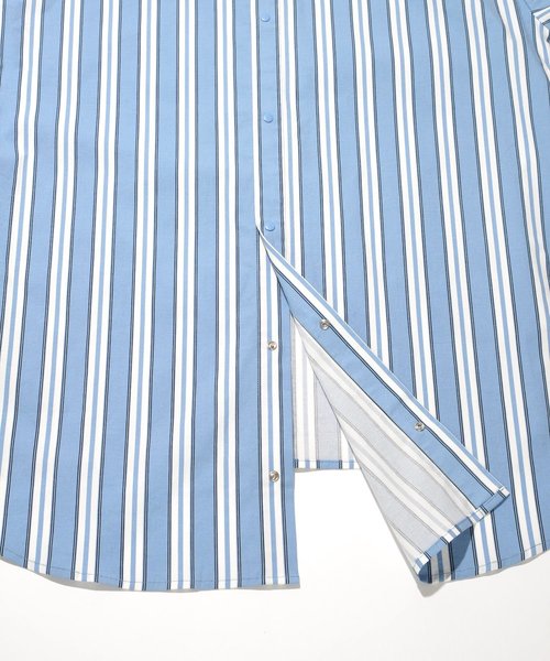 SUPERTHANKS（スーパーサンクス）の「バックオープンビッグシルエットロングシャツコート（ユニセックス）（シャツ/ブラウス・メンズ・ライトブラック/ホワイト系その他/ブルー系その他/グレー・MEDIUM/LARGE/SMALL）」の11枚目の写真