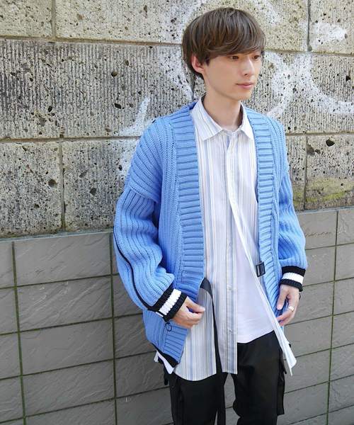 SUPERTHANKS（スーパーサンクス）の「バックオープンビッグシルエットロングシャツコート（ユニセックス）（シャツ/ブラウス・メンズ・ライトブラック/ホワイト系その他/ブルー系その他/グレー・MEDIUM/LARGE/SMALL）」の13枚目の写真