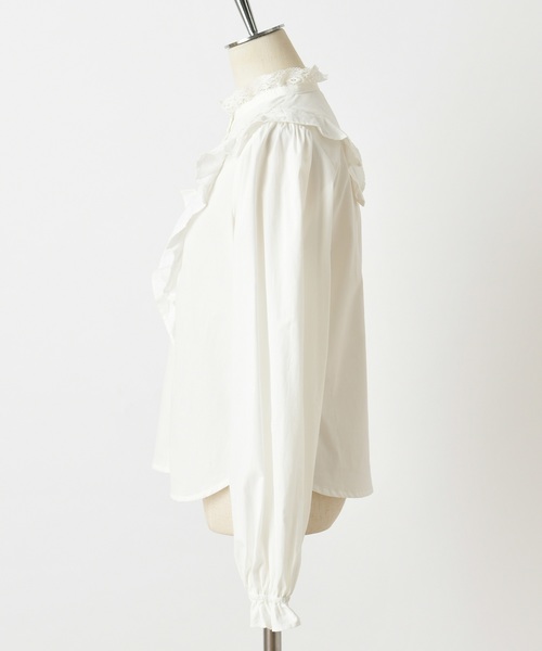 one after another NICE CLAUP（ワンアフターアナザーナイスクラップ）の「プチハイ フリルブラウス（シャツ/ブラウス・レディース・オフホワイト/モカ/ベージュ/ブラウン・FREE）」の8枚目の写真