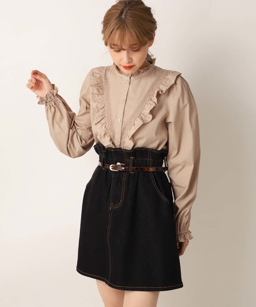 one after another NICE CLAUP（ワンアフターアナザーナイスクラップ）の「プチハイ フリルブラウス（シャツ/ブラウス・レディース・オフホワイト/モカ/ベージュ/ブラウン・FREE）」の17枚目の写真