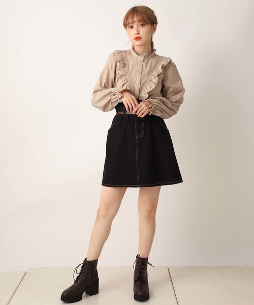 one after another NICE CLAUP（ワンアフターアナザーナイスクラップ）の「プチハイ フリルブラウス（シャツ/ブラウス・レディース・オフホワイト/モカ/ベージュ/ブラウン・FREE）」の18枚目の写真