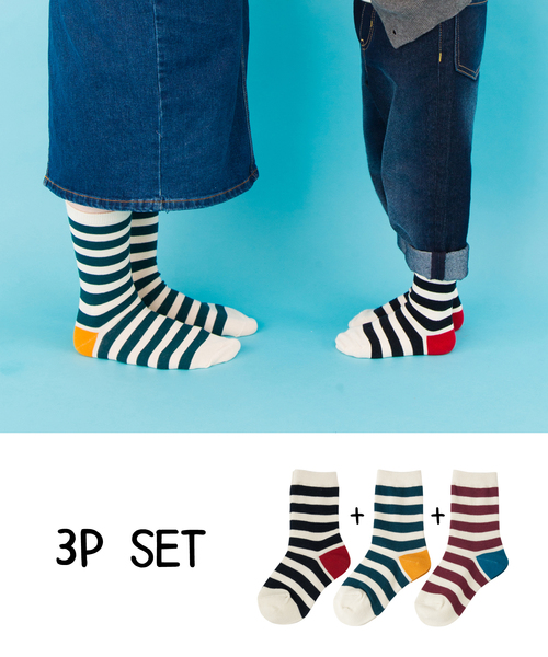 stample（スタンプル）の「ﾋｰﾙﾎﾟｲﾝﾄ ﾎﾞｰﾀﾞｰ ｸﾙｰｿｯｸｽ ３足組（ソックス/靴下・キッズ・A・LL/S/M/L）」の3枚目の写真