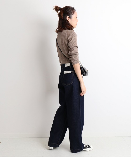 SLOBE IENA(スローブイエナ)の「ウォッシャブルウールハイゲージリブタートルニット◆(ニット/セーター・レディース・ブラック/アイボリー/ベージュ・FREE)」の16枚目の写真