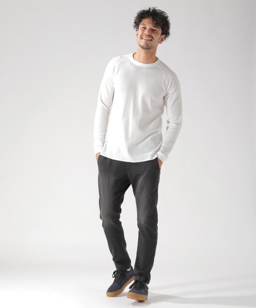 BAYFLOW(ベイフロー)の「ベーシックTCワッフルL/S TEE(Tシャツ/カットソー・メンズ・ホワイト/チャコール/ネイビー・SMALL/MEDIUM/LARGE)」の4枚目の写真