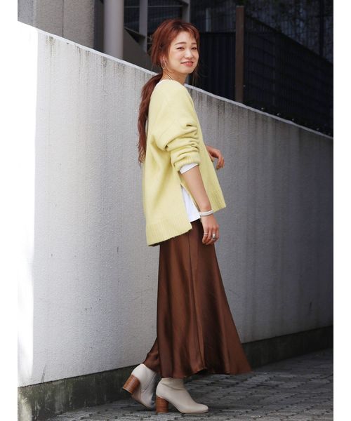 Ungrid（アングリッド）の「Vネックルーズワイドニット（ニット/セーター・レディース・イエロー/アイボリー/ミント・FREE）」の10枚目の写真