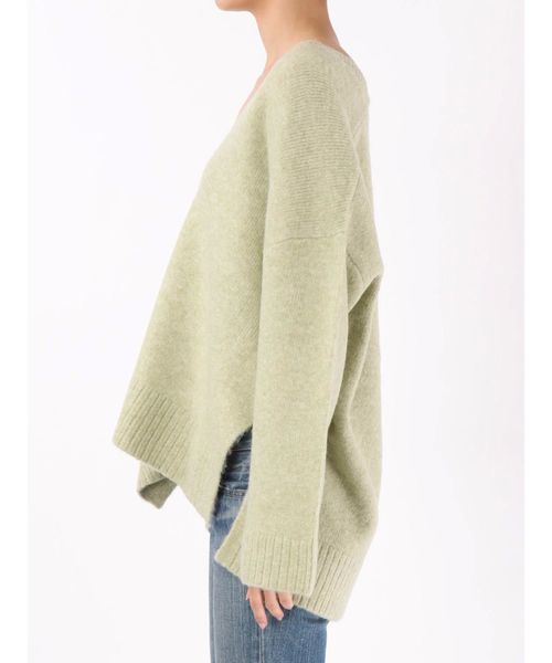 Ungrid（アングリッド）の「Vネックルーズワイドニット（ニット/セーター・レディース・イエロー/アイボリー/ミント・FREE）」の13枚目の写真