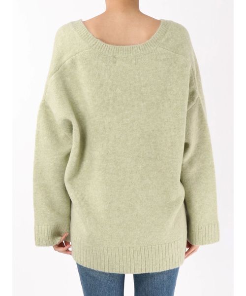 Ungrid（アングリッド）の「Vネックルーズワイドニット（ニット/セーター・レディース・イエロー/アイボリー/ミント・FREE）」の11枚目の写真