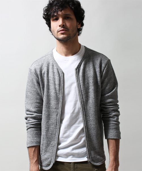 NANO universe（ナノユニバース）の「TABLOID NEWS(タブロイドニュース)/ TN別注吊り裏毛ジップカーデ（カーディガン/ボレロ・メンズ・グレー/ライトグレー・SMALL/X-LARGE/MEDIUM/LARGE）」の19枚目の写真