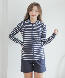 Lace Ladies(レースレディース)のラッシュガード付ホルターネックタンキニ 水着4点セット(水着)