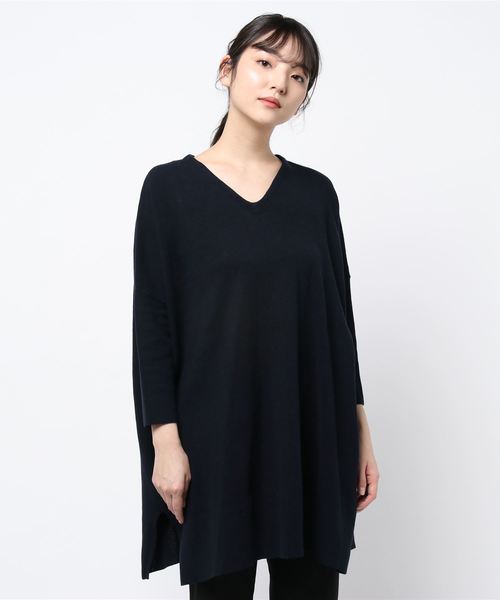 BELLUNA(ベルーナ)の「ゆったりドレープニットチュニック(チュニック・レディース・ネイビー/ピンク/ミント/ダークブルー/コーラル・MEDIUM/LARGE/X-LARGE)」の17枚目の写真