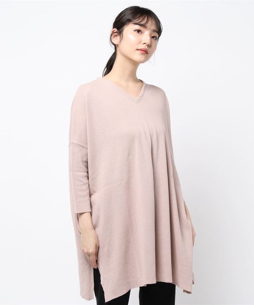 BELLUNA(ベルーナ)の「ゆったりドレープニットチュニック(チュニック・レディース・ネイビー/ピンク/ミント/ダークブルー/コーラル・MEDIUM/LARGE/X-LARGE)」の19枚目の写真